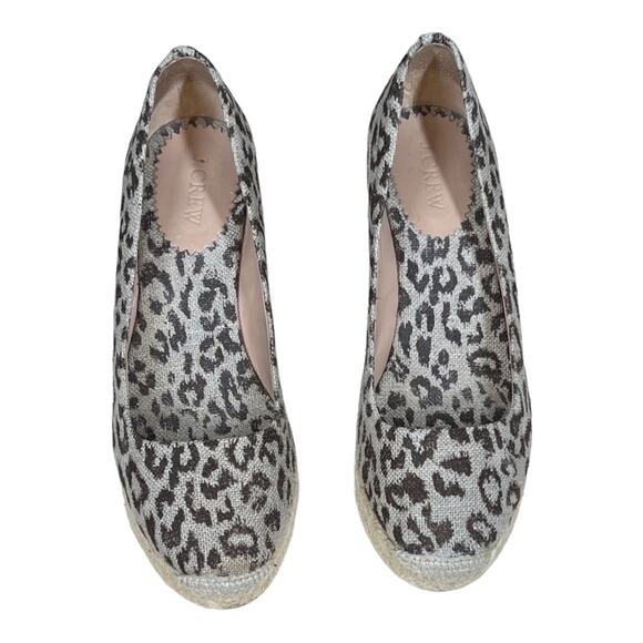 J. Crew Seville Printed Espadrilles Wedges in Chocolate Brown Leopard - Picture 2 of 5